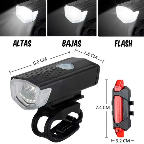 Luz Bicicleta Kit Duo Stop + Delantera
