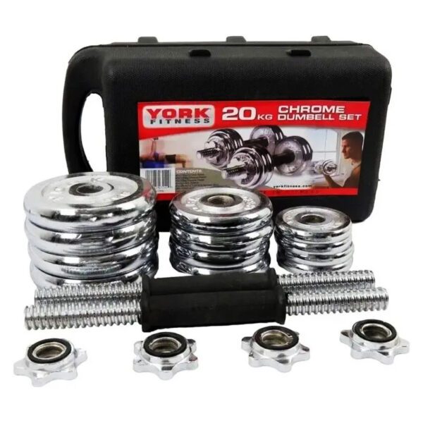KIT DE PESAS 20KG CROMADO